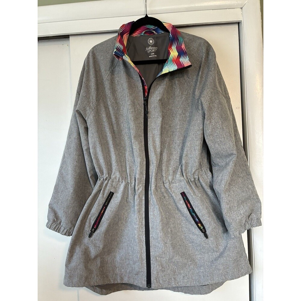 Size 14/16 Women's Lightweight Jacket Drawstring Waist & Bottom Zipper Pockets